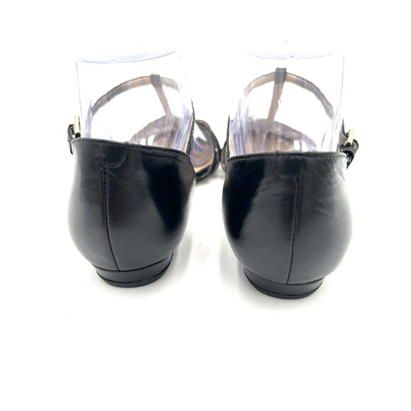 Ivanka Trump Shoes Women's Size 6.5M Leather T-Strap Black Flats Classic - Picture 9 of 13
